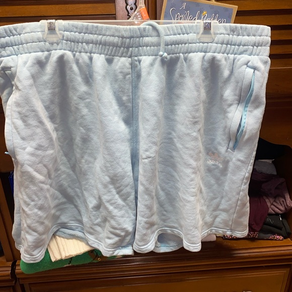 Light Blue Adidas originals Stripes Shorts. - Picture 1 of 4